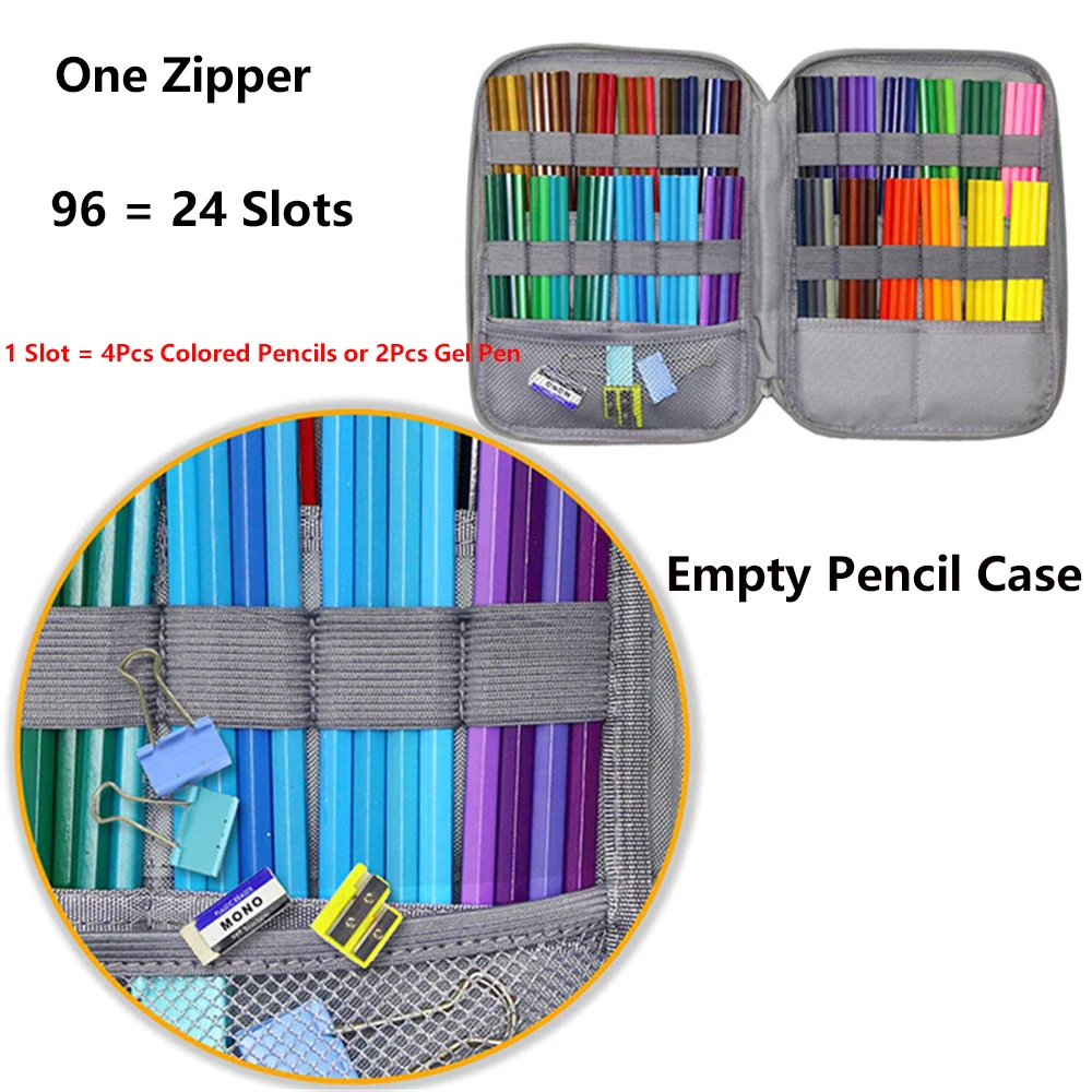 96/192 Slots Pencil Case School Organizer Pencilcase Supplies for Girl Kawaii Large Capacity Pen Bag Cute Big Stationery Box Kit