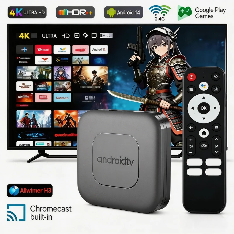 ТВ-приставка T1 ATV на Android 13, 8K, Wi-Fi 2.4G/5G, HDR медиаплеер, голосовой пульт, Allwinner H313, Google Assistant, IPTV