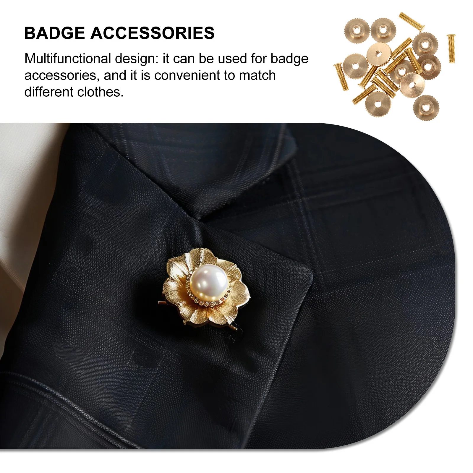 

10Sets Metal Badge Screw Pin Cap Accessory Badges Easy Attach Detach Design Crafting Supplies Pin Backs