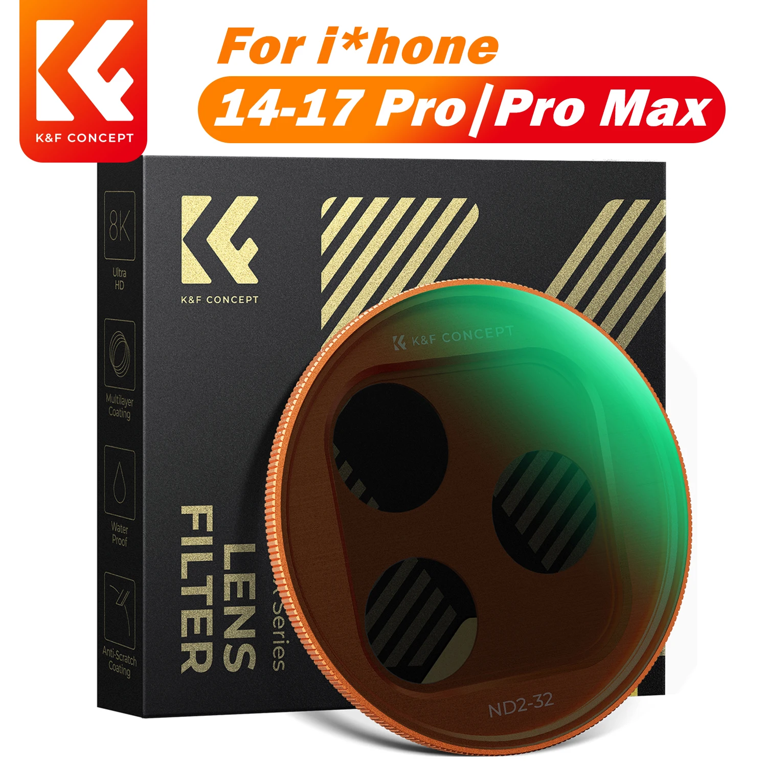 K&F Concept Phone ND Filter CPL Filter for iPhone 17 Pro Max ND2-32 for iPhone 14 15 16 Pro Max Bayonet Phone Filter
