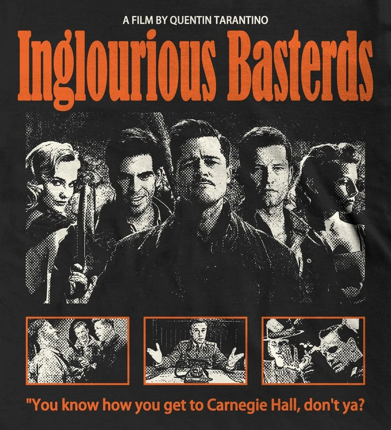 Inglourious Basterds T-Shirt Quentin Tarantino War Film 2009 Cinema Tee Unisex Shirt   graphic t shirts