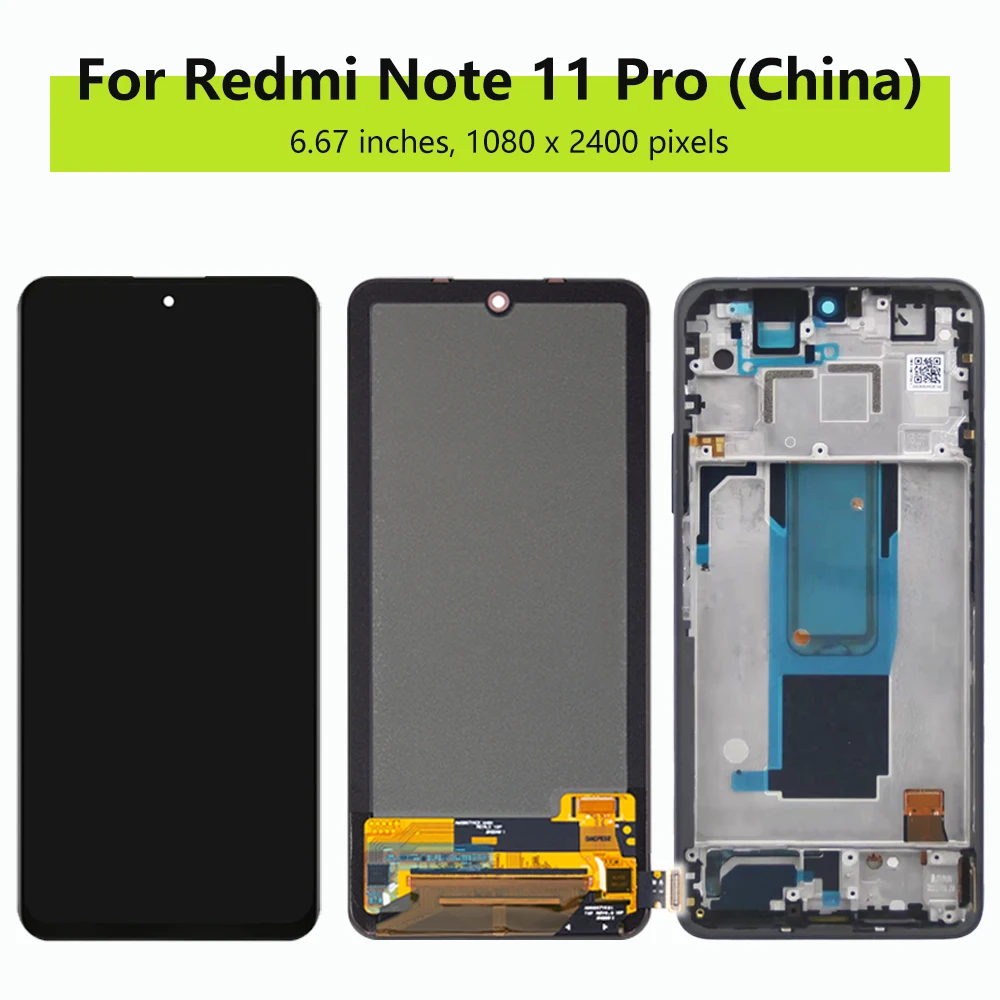 سوبر أموليد نوت 11 برو الصين 21091116 شاشة عرض C LCD لشاشة Xiaomi Redmi Note11Pro 5G LCD مع محول رقمي لشاشة تعمل باللمس