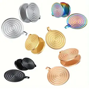 Stainless steel non -piercing earrings, swelling, gold and black 12 Main Sales Earring Pressure - №5