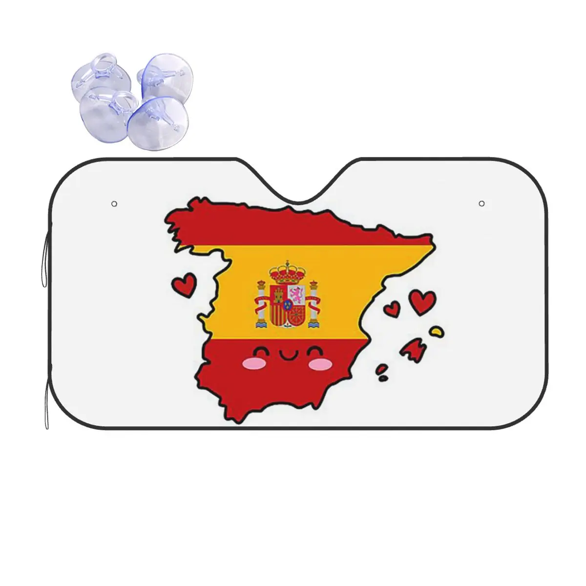 

Spain Flag Map Smile With Love Sunshade Windscreen Car Front Windshield Window Sun Visor Accessories Covers