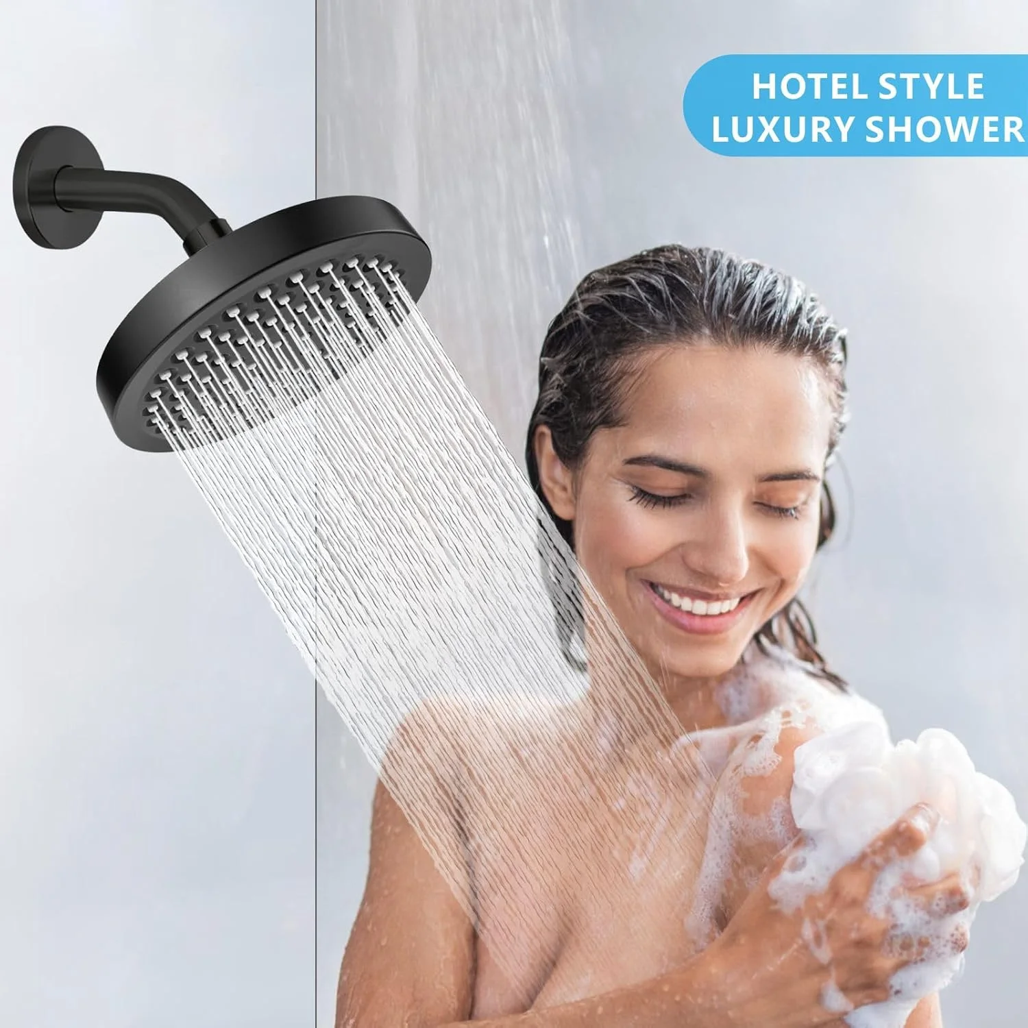 

High Pressure Rain Shower Head High Flow Rainfall Showerhead - Luxury Modern Look - Pressure Boosting