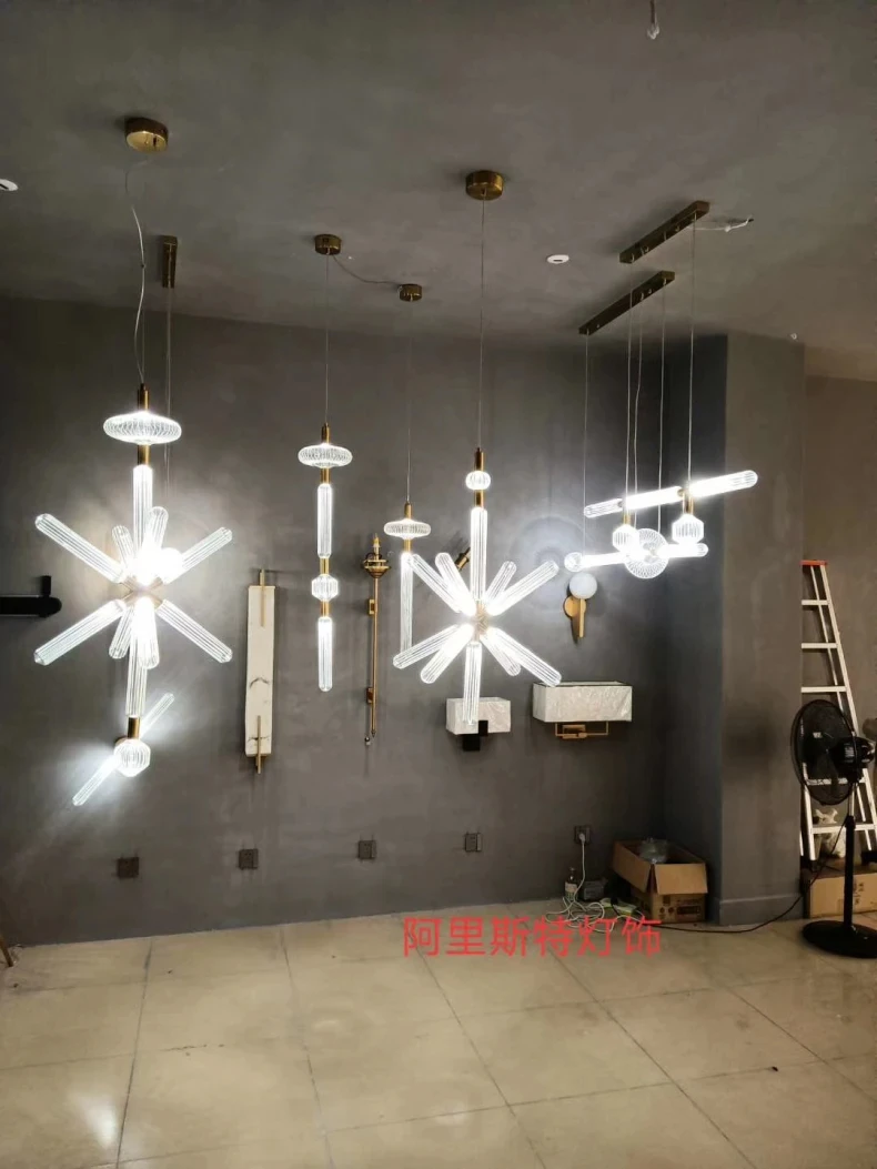 Cx494PC Cipher Multi Pendant Lamp Nordic LED Clear Glass pipe lamp Foyer Kitchen Special Light Fixtures Dining bedroom lamp