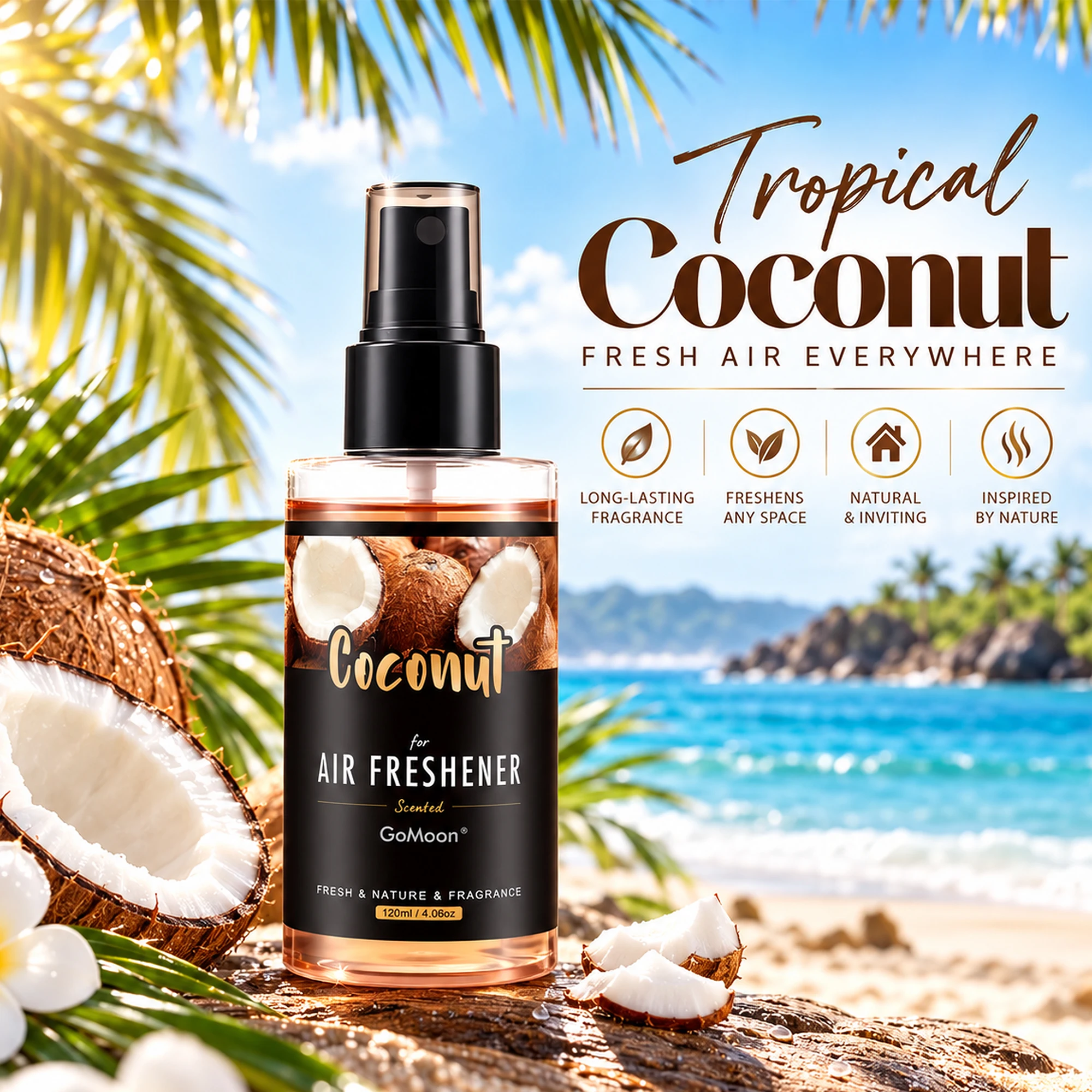 Home Fragrance Logo - 120ml/4.06oz Tropical Coconut Scented Premium Air