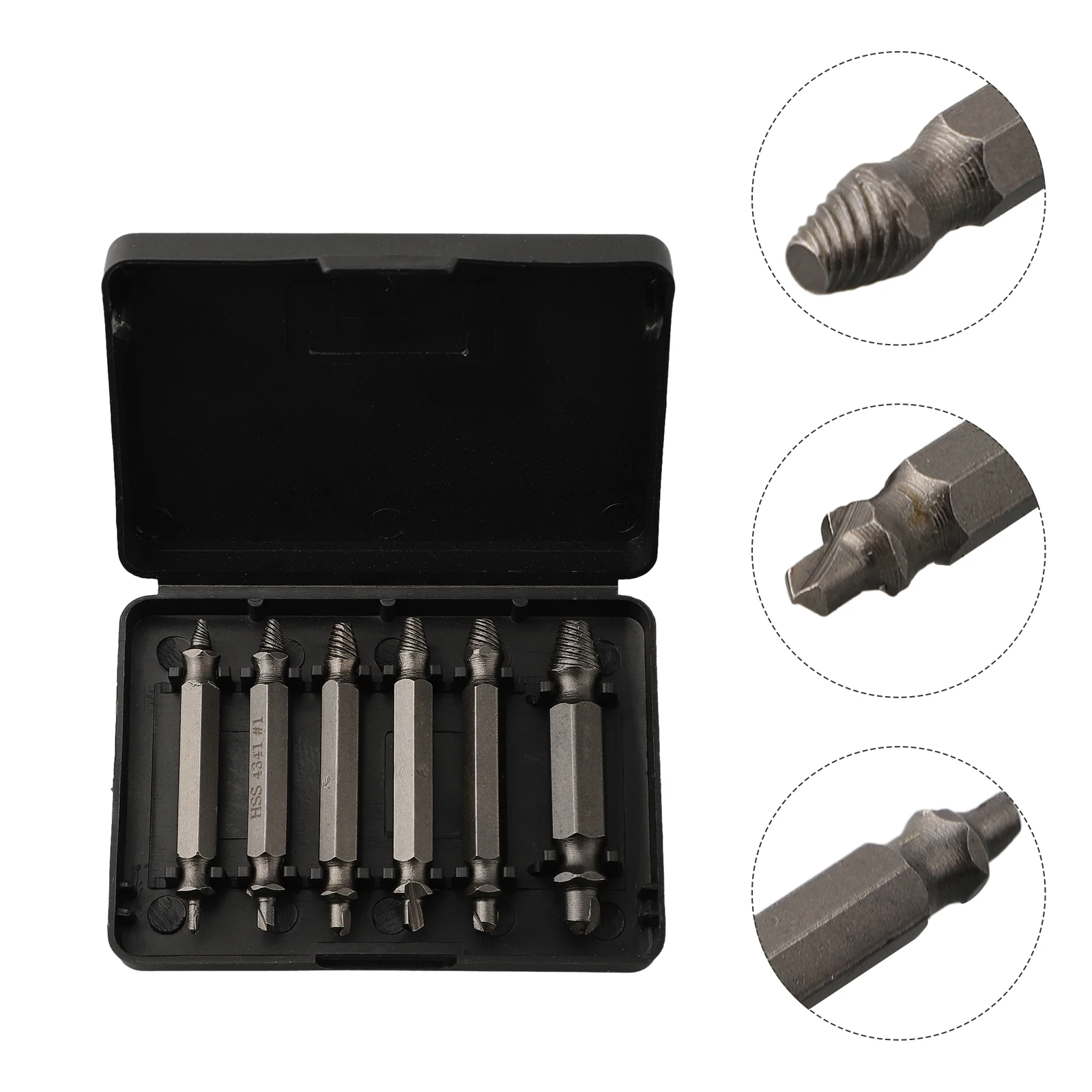 6 PCS Extractor Drill Bits Speed Out Tool Broken Bolt H.S.S 4341# Remove rust Remover Rusted bolts Screw Assorted