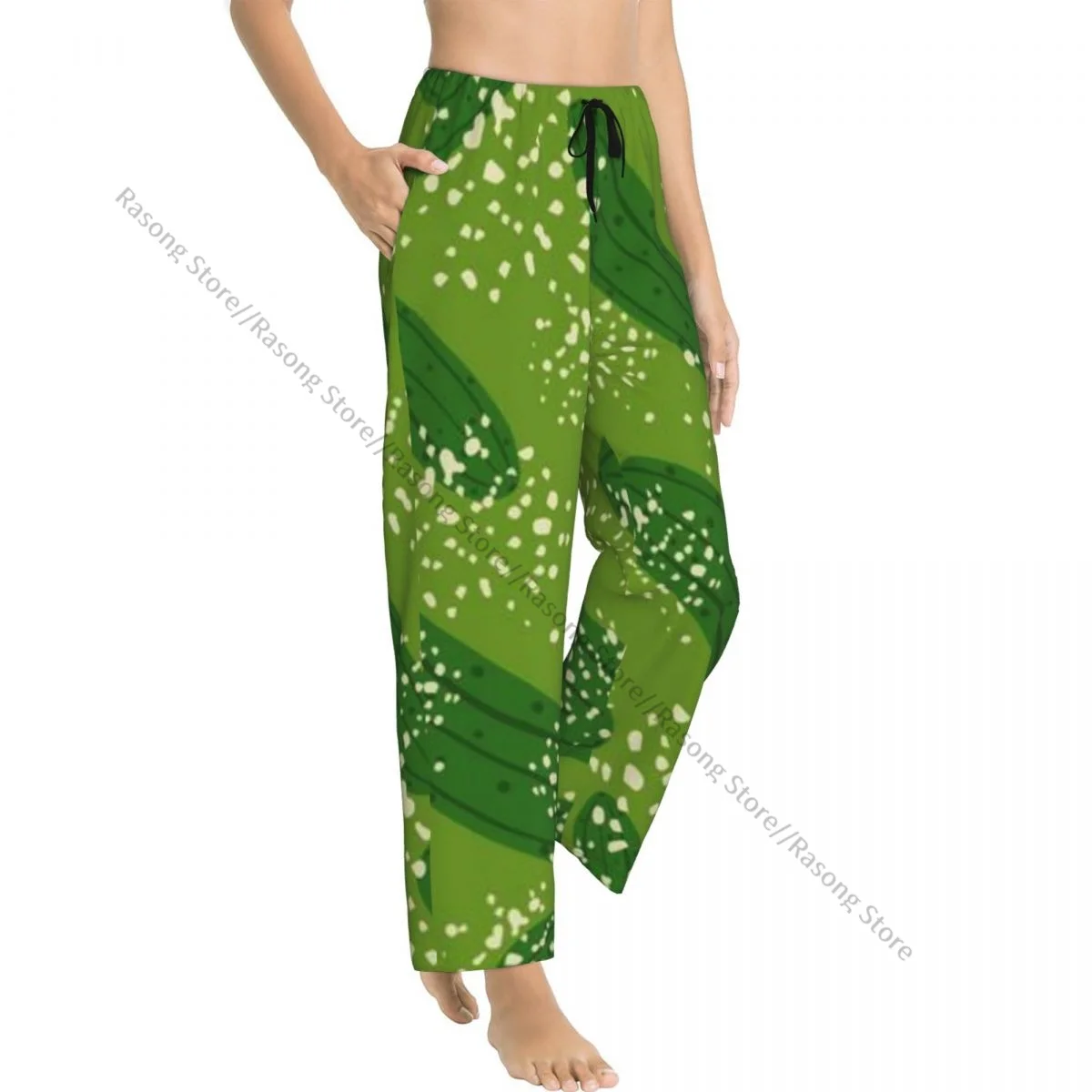 Abstract Cucumber Background Women Sleep Pants for Winter Nights