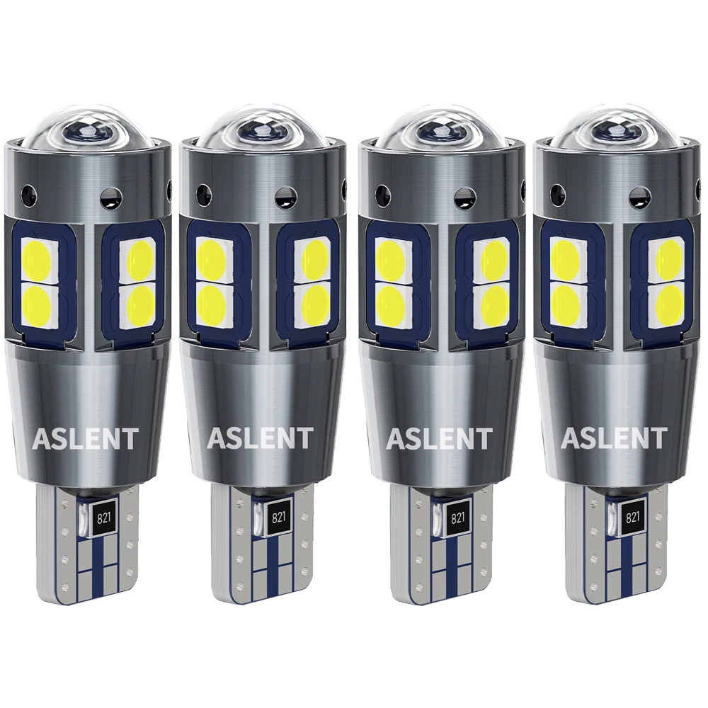 2/4PCS High Quality T10 W5W 168 192 Led Tail Light 3030 10smd 12V Auto Lamp CANBUS NO Error Car Marker Parking Bulb 6000K ASLENT