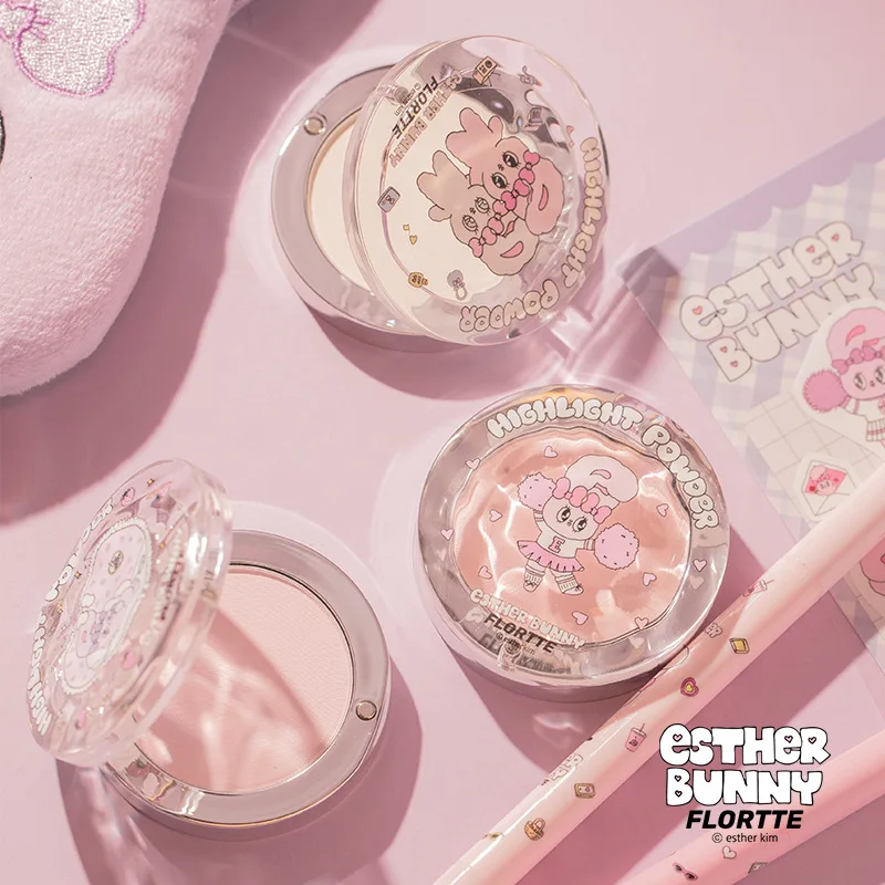 FLORTTE BUNNY Single Highligh Powder Natürlich aufhellende Gesichts-Rouge-Creme, aufhellendes Liftup-Gesichts-3D-stereoskopisches Make-up