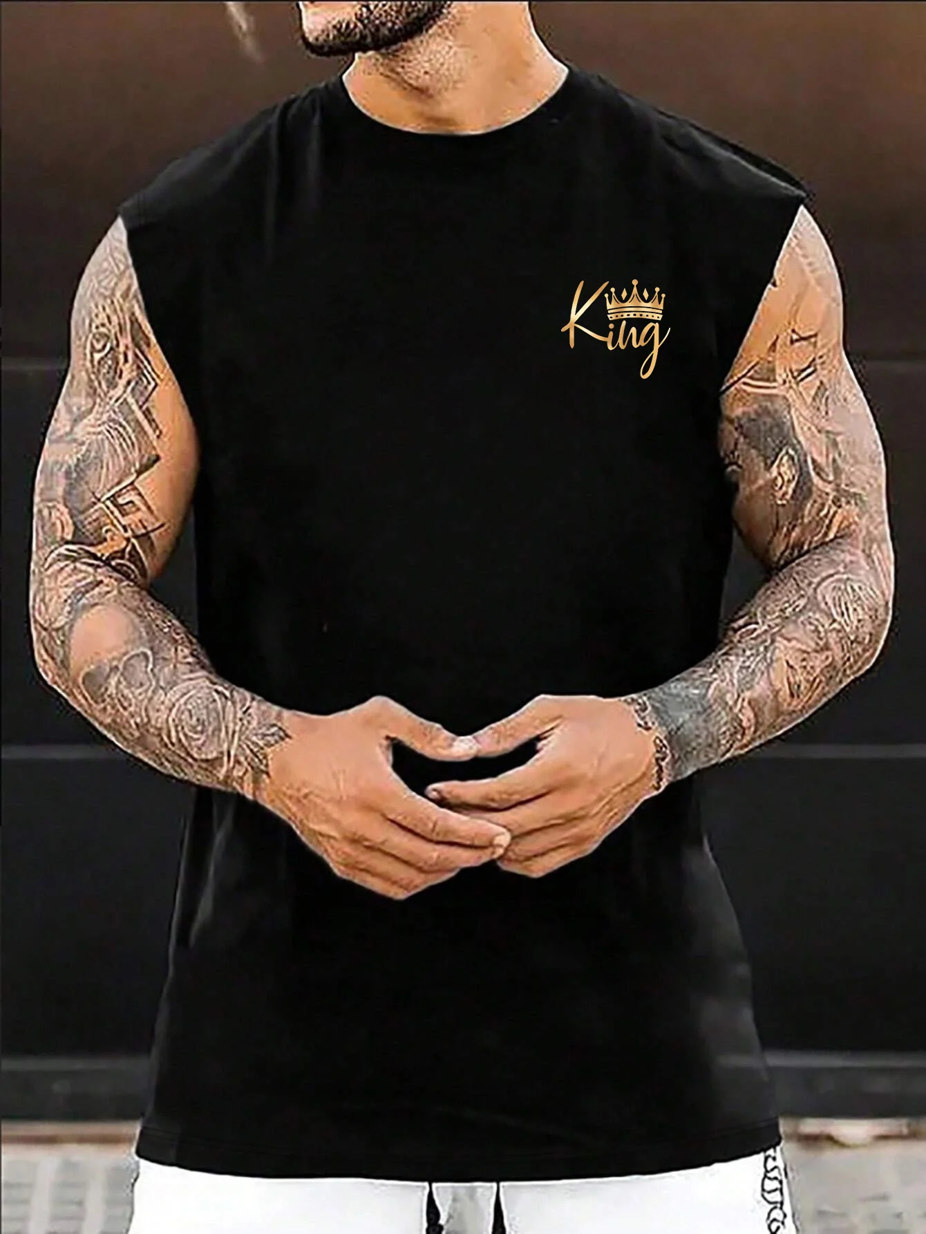 100% Pure Cotton Summer Men's Fashionable Casual Loose American Trend Tokyo Racing Double-Sided Printed Sleeveless Vest