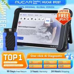 MUCAR 892BT AI 양방향 ECU 코딩, TKEY 101 전문가용 키 프로그래밍, CANFD DOIP 35 리셋, 전체 시스템 OBD2 스캐너