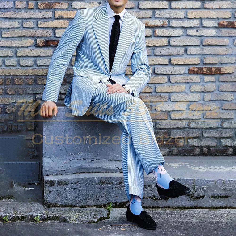 Elegante Hochzeit Herrenanzüge Luxus Einreiher Kerbe Revers Slim Fit 2-teilige Jacke Hosen Outfits Hochwertige männliche Kleidung