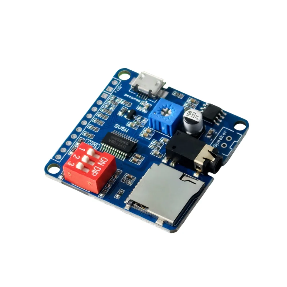 Voice Sound Playback Module Arduino MP3 Player Module UART I/O Trigger Class D Amplifier Board 5W 8M Storage DY-SV8F SD/TF Card