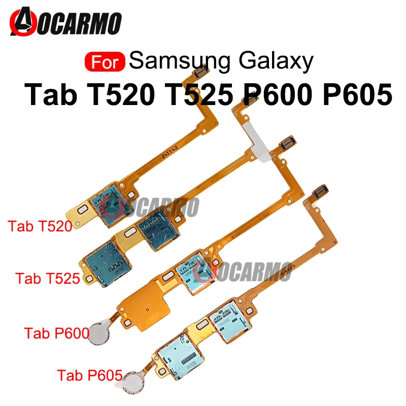 For Samsung Tab Pro 10.1 SM-T520 Tab T525 P600 P605 Sim /SD Card Reader Flex Cable Repair Parts