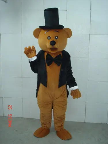 Nieuwe Volwassen Karakter Gentleman Bear Mascot Kostuum Halloween Kerst Jurk Full Body Props Outfit Mascotte Kostuum