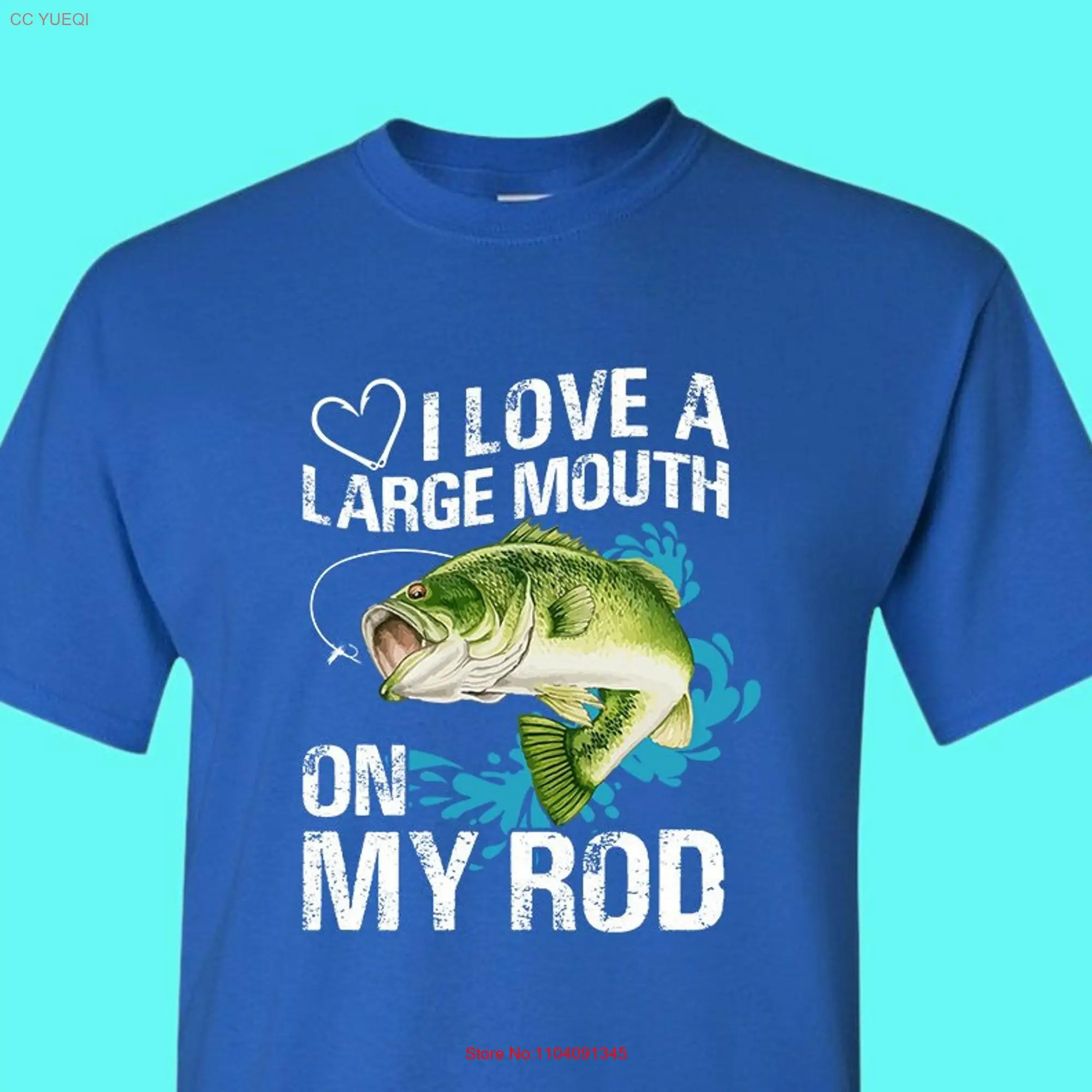 I Love a large Mouth on my rod t shirt fishing tees long or short sleeves