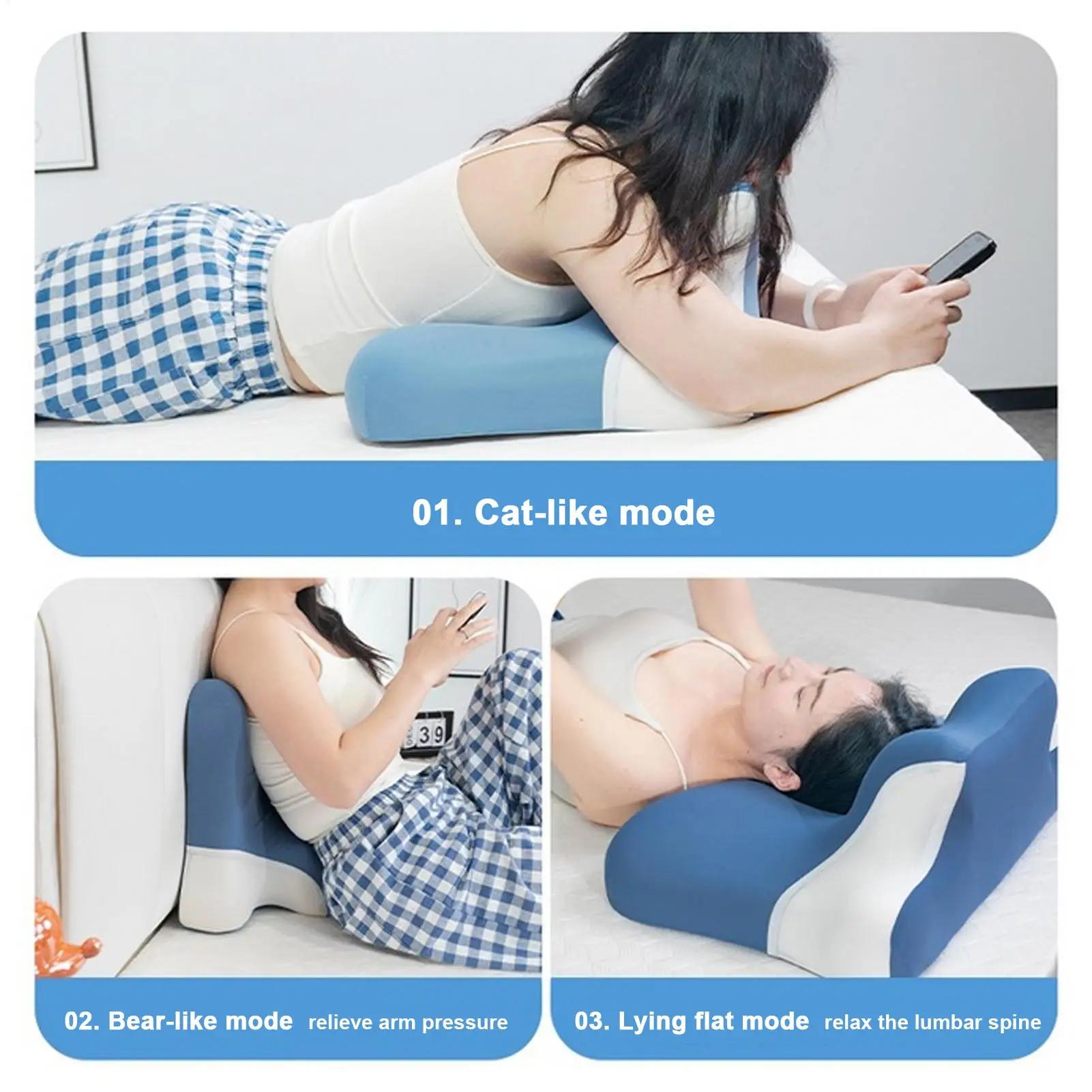 

Comfortable Pillow Portable Pad Sleeping Face Down Pillow For Pregnancy Relaxation Recovery Wellness Daily Bedroom Comfort