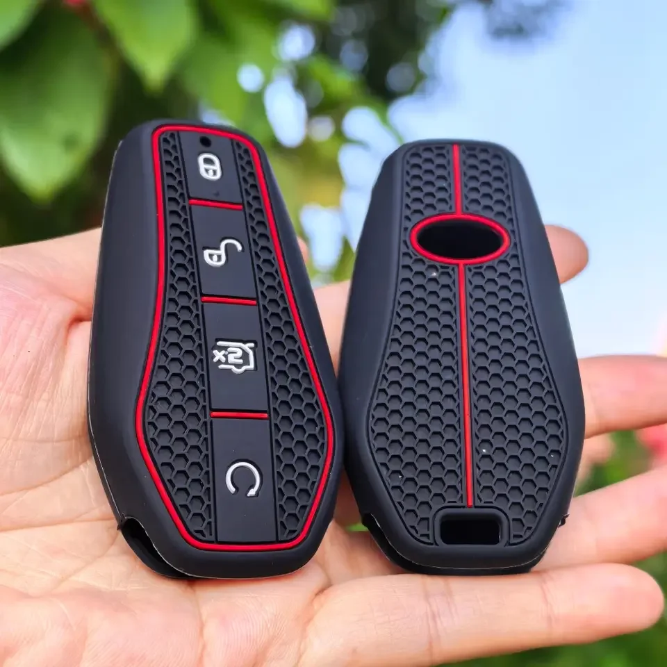 Silicone Car Remote Key Cover Holder Chain Key Case for BYD Atto 3 Han EV Dolphin Song PRO Max Tang DM Yuan Dolphin E2 Qin PLUS image 2