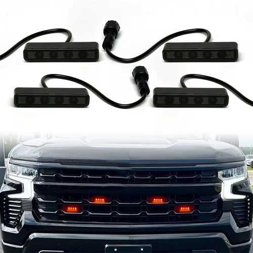 Imagen 1 del producto Luces de parrilla LED automáticas para Universal One aptas con ALl de los coches SUVS 4 luces de parrilla LED