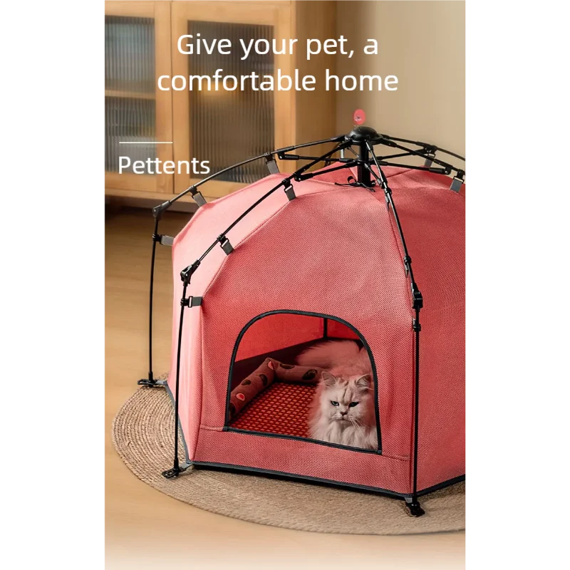 Hexagonal Foldable Pet Tent, Puppy and Cat Cage, Dog and Cat Nest, Maternity Room, Universal for All Seasons