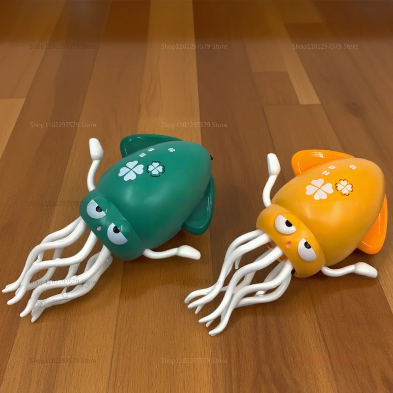 Electronic Dancing Squid Toy with Lights Music Interactive Flat Squid Toddler Development Gift for Kids Entertainment Learning