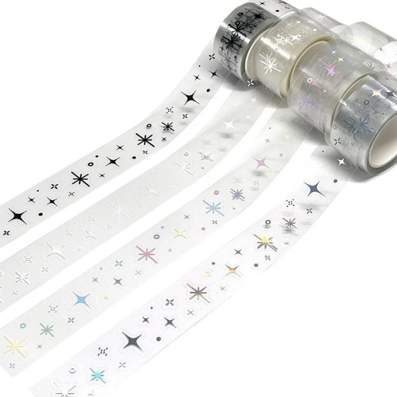 Washis Tape Decorative Tapes Star Pattern PET Tape Korean Styles Washis Tape Scrapbooking Supplies for Journal Art Dropship