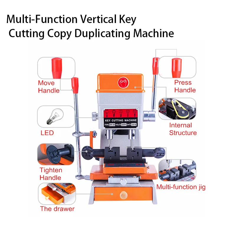

Multi-Function Automatic Vertical Key Duplicating Copy Cutting Machine Drill Machine For Making Car Door Keys Locksmith Tools