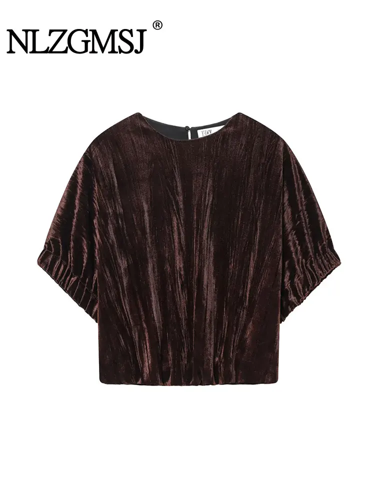 

NLZGMSJ Women Velvet Top Fashion Elegant Vest Tops For Women Short Sleeve Personality Short Top Casual Waistcoat Y2K