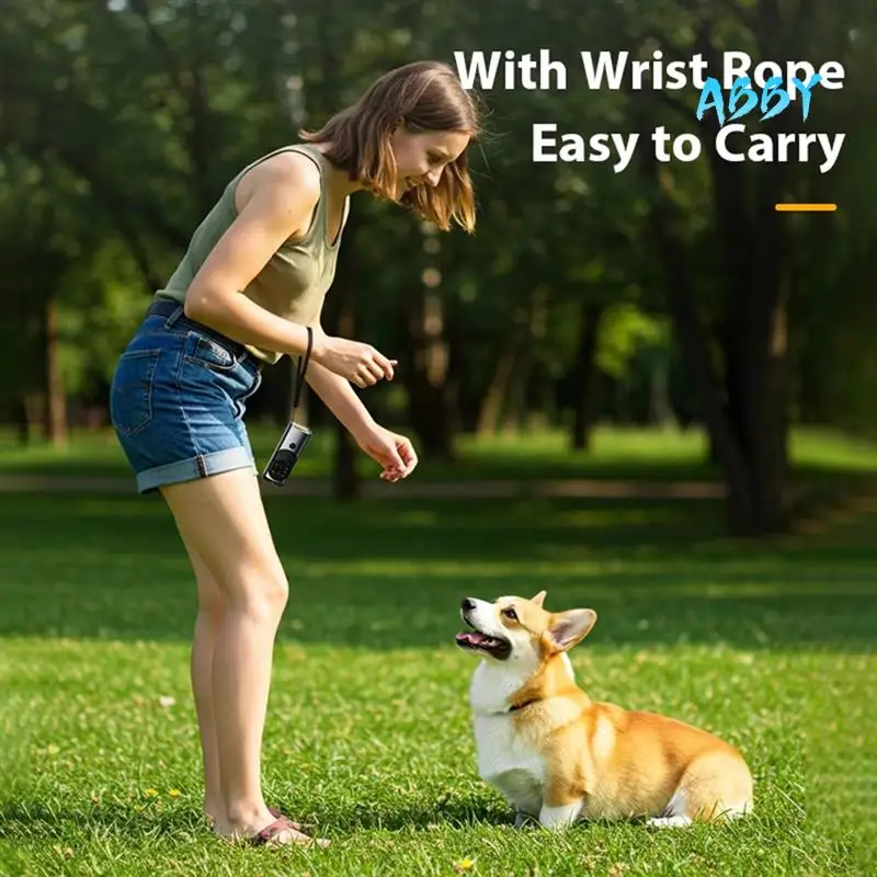 

ABBY-Ultrasonic Dog Repeller Ultrasonic Dog Anti Barking Device Rechargeable High Power Dog Repeller With LED Flashlight