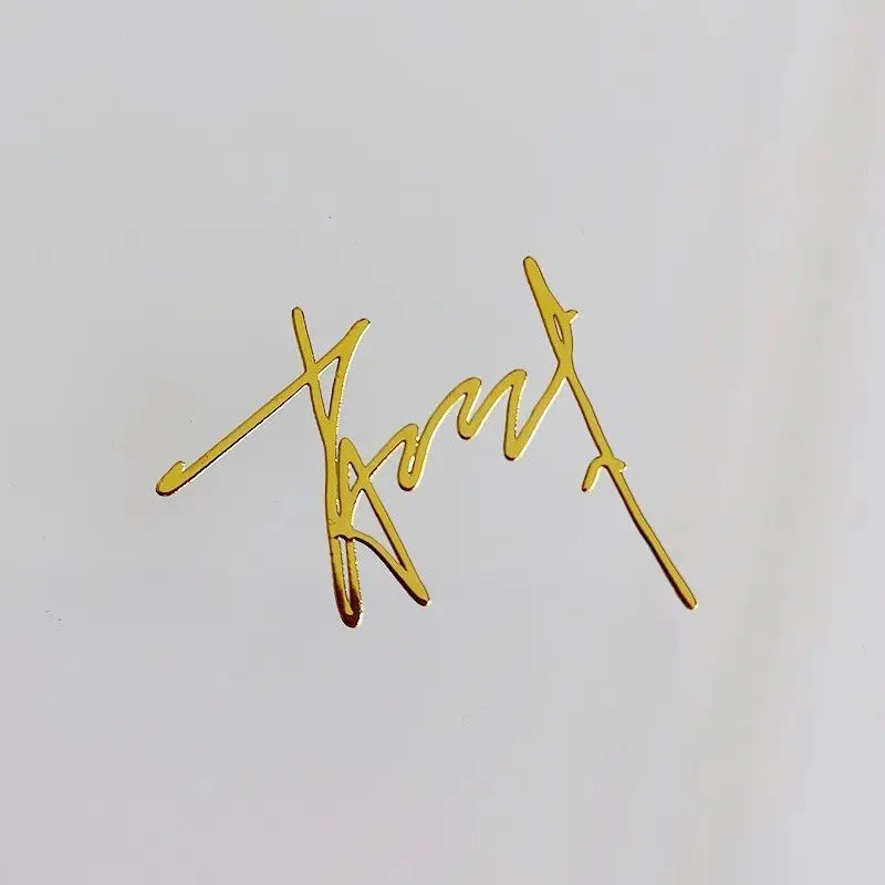 

Custom.Dreamlike Golden Rose Flower Xiao Zhan Metal Signature Sticker Battle Paw Epoxy Decoration Sticker Phone
