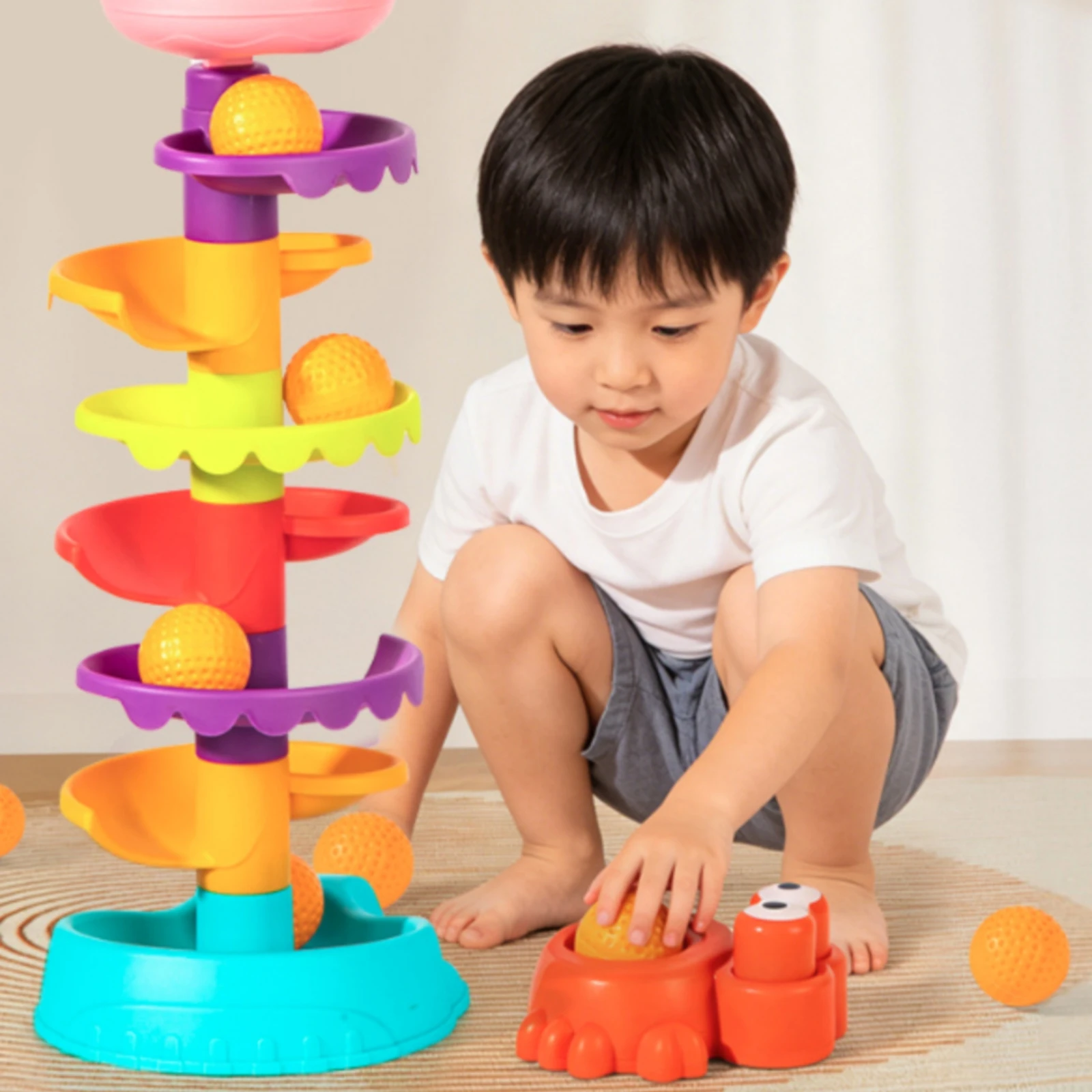 ball-drop-toy-with-launcher-9-level-spiral-structure-ball-drop-toy-multicolor-plastic-for-toddlers-playroom-home