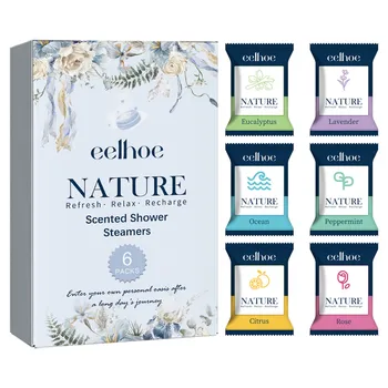 Bombes de douche d'aromathérapie, parfum longue durée, comprimés de douche nocturnes, bombes de bain pour femmes et hommes, fournitures de bain, 6 pièces