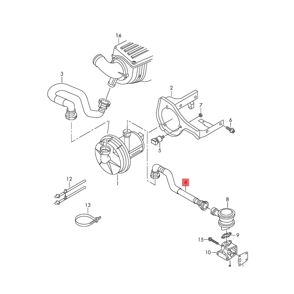 06A131127L Secondary Air Pump Connection Pipe Exhaust Pipe For Audi A3 VW Passat Golf Caddy Jetta Skoda Octavia Seat Leon