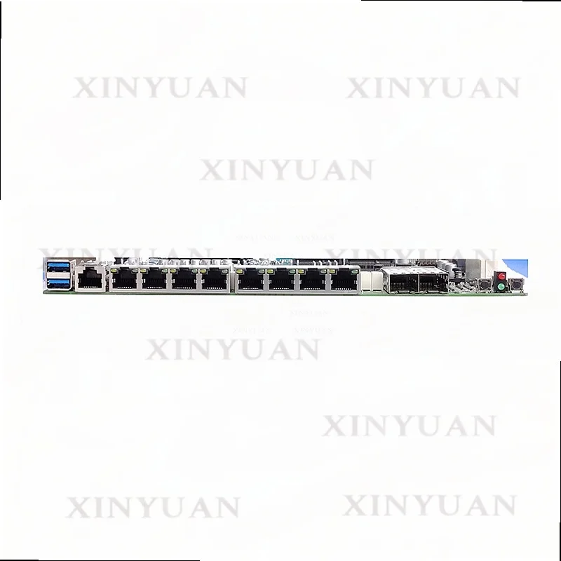 Firewall motherboard with H110 chipset, 8 RJ45 LAN ports, 2 fiber LAN, PCI-E, dual DDR4 for LGA1151