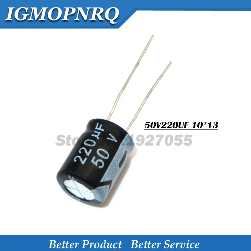 20PCS 50V220UF 10*13mm 50v220 220UF 50V 10*13   Aluminum electrolytic capacitor new