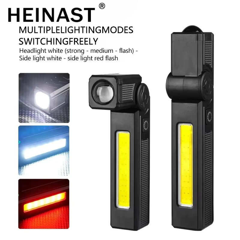 

Rechargeable LED Handheld Flashlight Side Portable Pen Clip COB Emergency Floodlight Tail Magnet Working Lamp Auto Repair Lamp