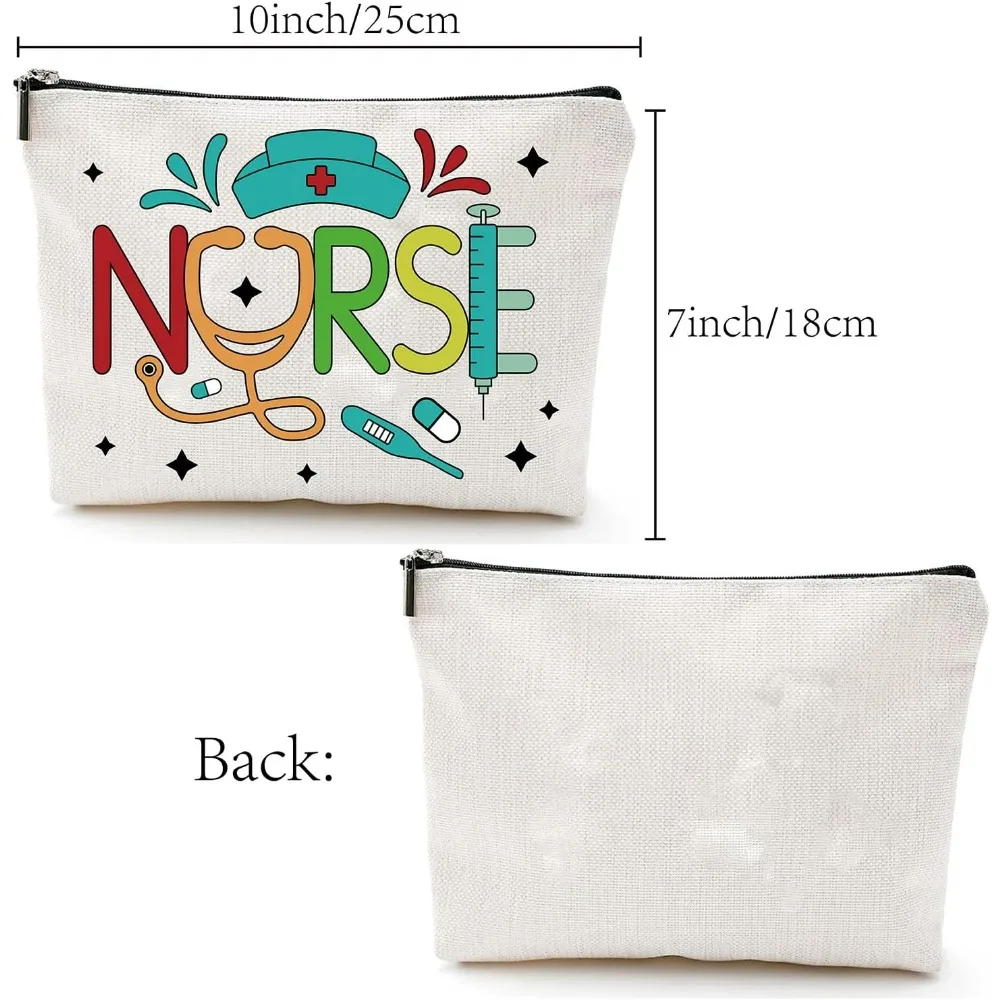 Nurse Bag Cosmetic Multi-Purpose Makeup Bag Canvas Pen Case Gifts For Nursing Student Gift Christmas 10 x 7 Inch making kit