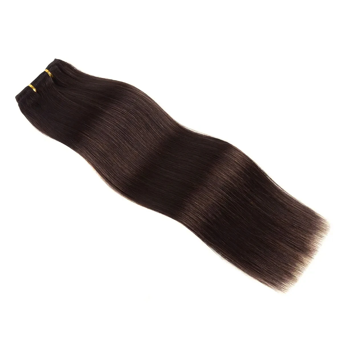 كليب في وصلات الشعر شعر بشري حقيقي بني داكن قسط الشعر البشري كليب في ملحقات وصلات شعر مستقيمة 8 قطعة كليب Ins #5