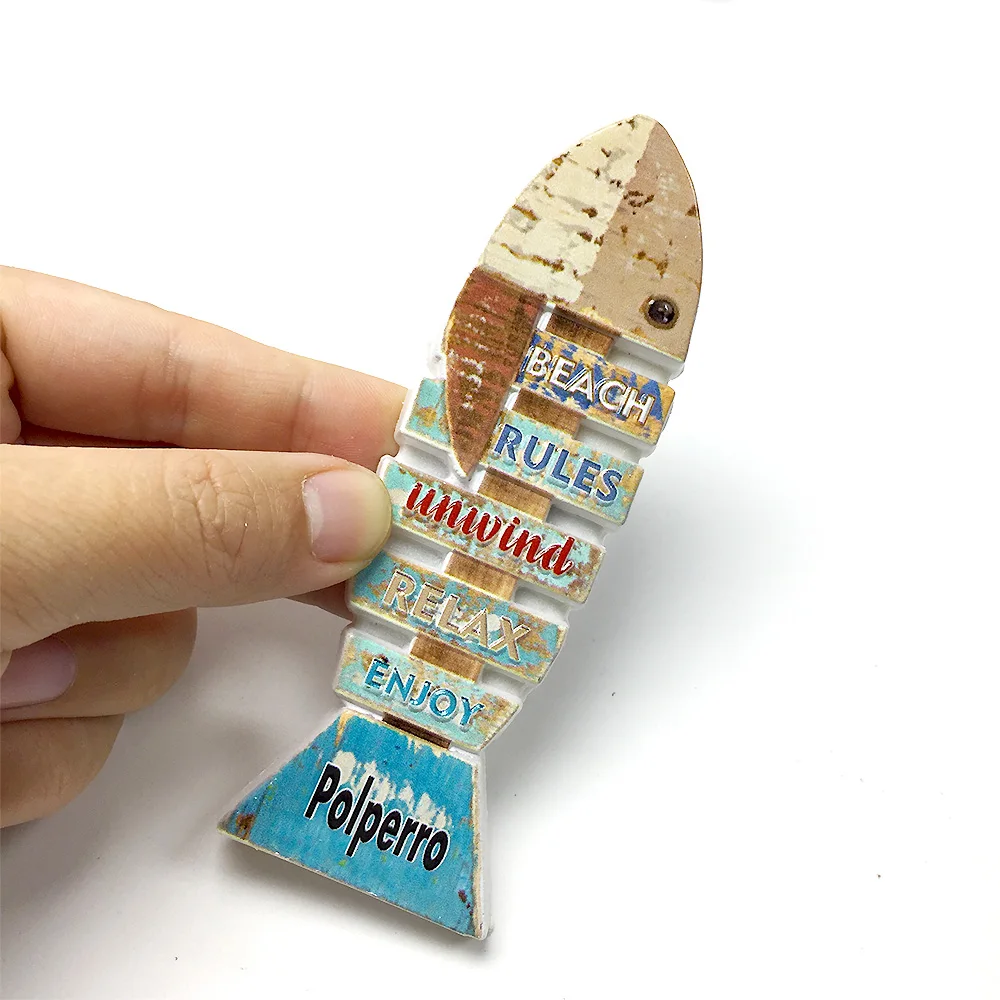 

California Beach 3D Resin Fridge Magnets - Unwind Relax Enjoy Decorative Kitchen Accessories