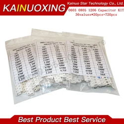 0603 0805 1206 SMD Capacitor assorted kit ,36values*20pcs=720pcs 1pF~10uF Samples Kit electronic diy kit