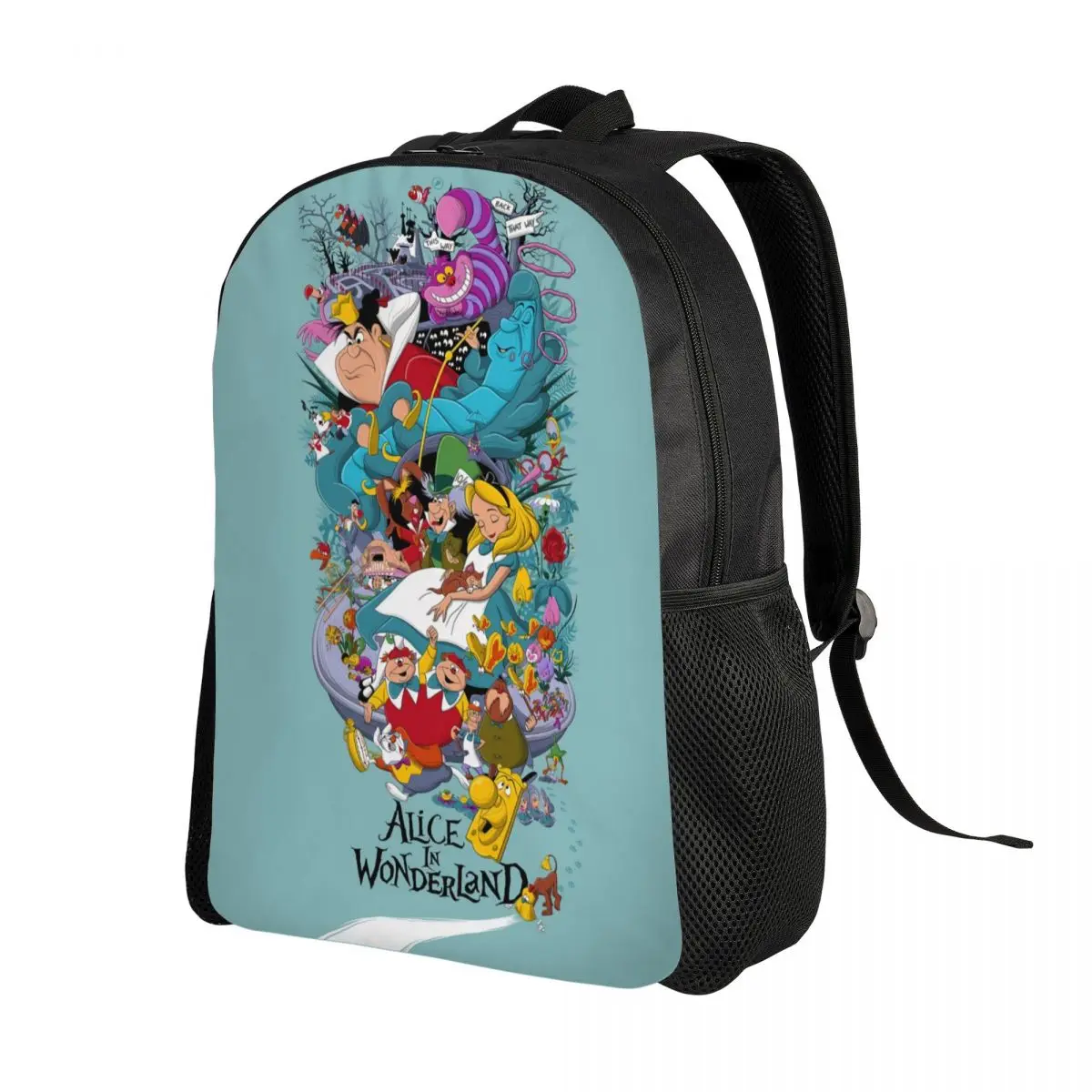 Personalized Cheshire Cat Art Backpacks Women Men Basic Bookbag for School College Bags