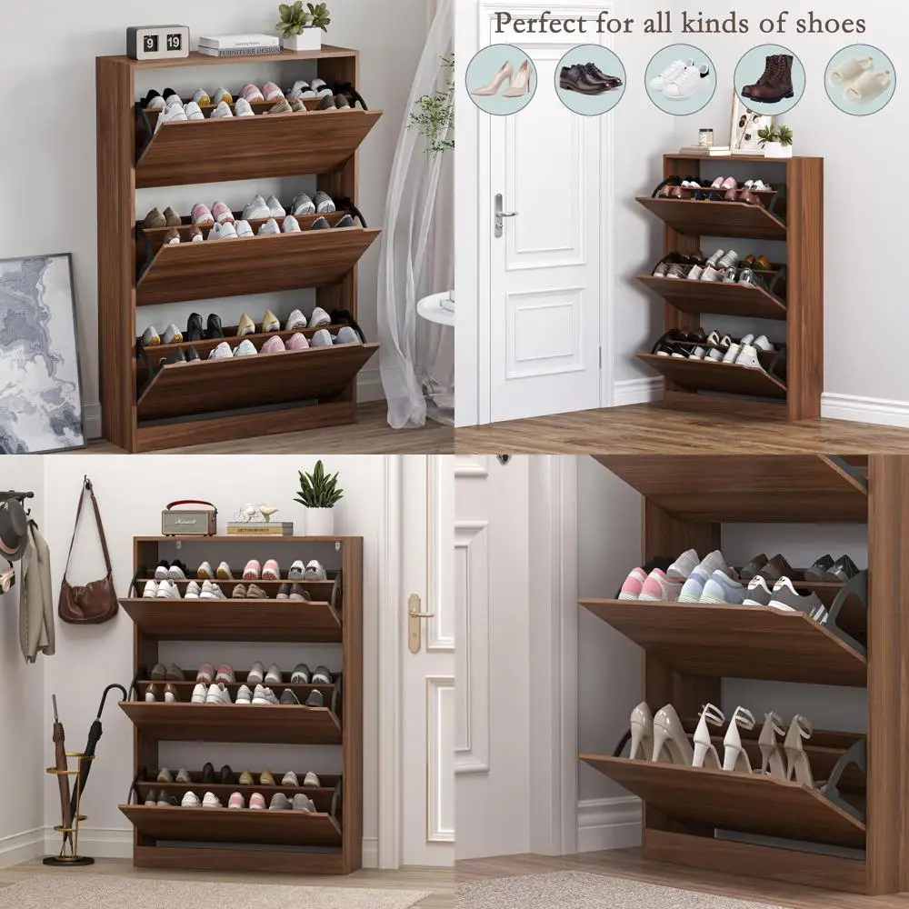 

Space-Saving Shoe Cabinet with Adjustable Shelves for Entryway, Hallway, and Closet Storage