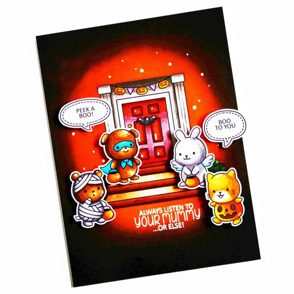 Scaredy Cat Stamp and Cutting Dies Treats Please Clear Stamps For DIY Scrapbooking Decoration Paper Craft Album Card Making