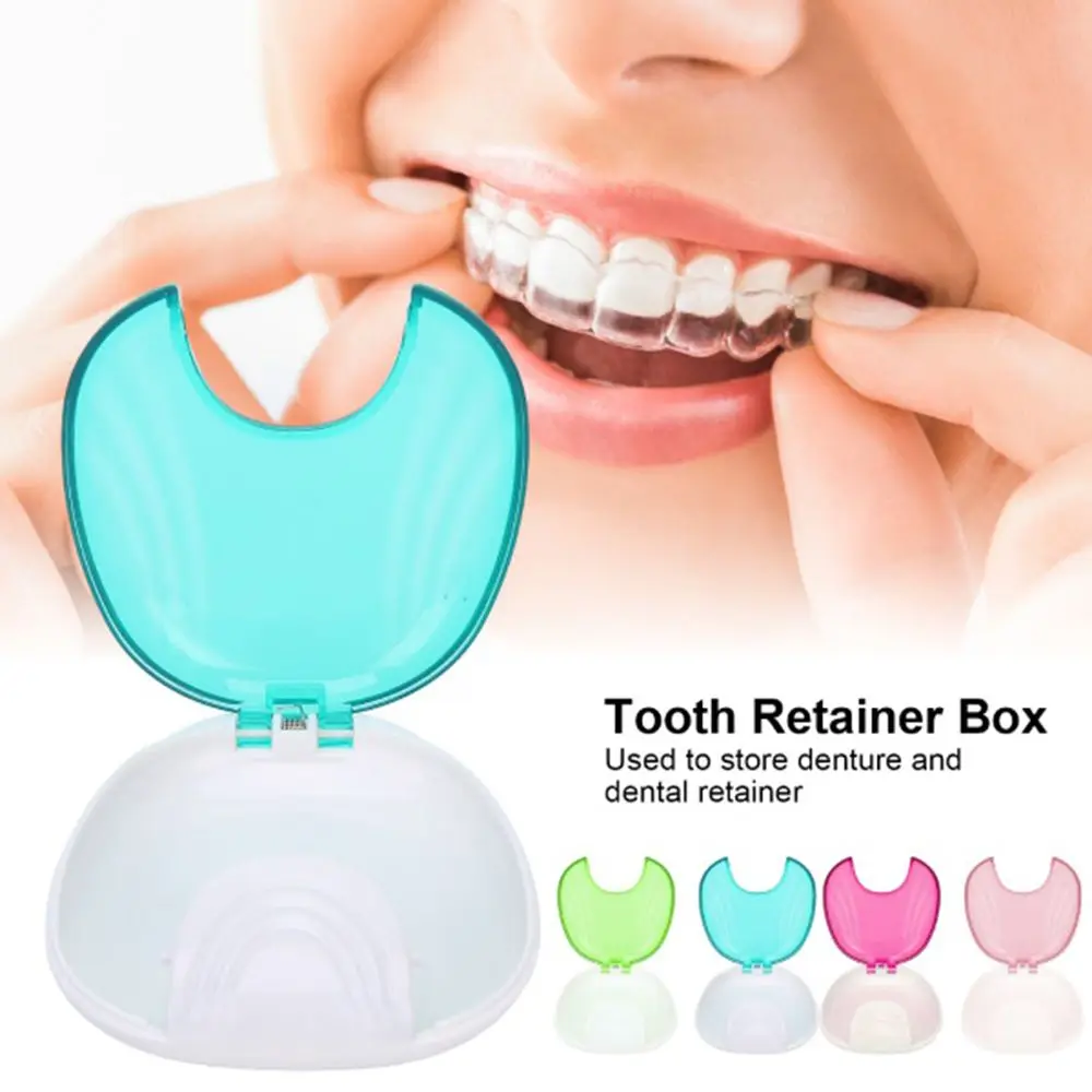 

Adult Portable Outdoor Travel Denture Storage Case False Teeth Box Orthodontic Dental Retainer Box Invisible Braces Case