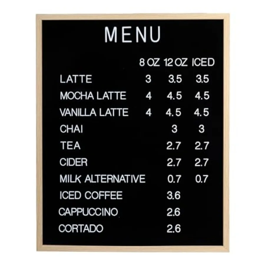 

Large Letter Board Premium Menu Board with Letters Felt Letterboard Large with White Plastic Letters Durable Retro Vintage Felt