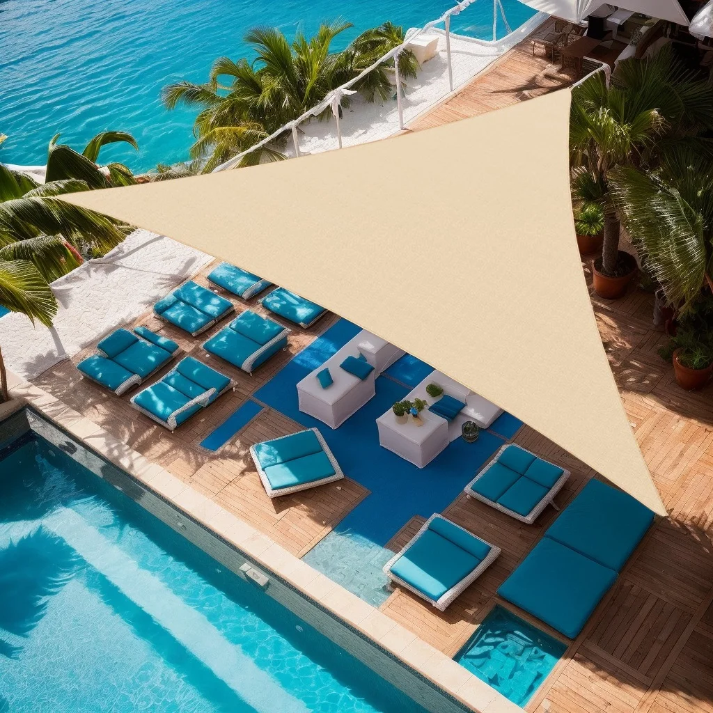 

Triangular Decorative Sunshade Sail, 210D Oxford Cloth, Outdoor Balcony Sunshade Cloth, Courtyard Swimming Pool Sun Protection