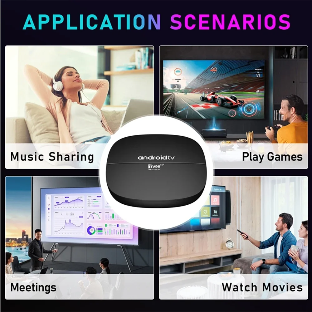 TV98 ATV H313 TV Box Android 13 Allwinner H313 Четырехъядерный процессор 4G 5G Dual Wifi HD 8K 4K Медиаплеер TB5.0 Голосовой пульт дистанционного управления iptv TV98 ATV H313 TV Box Android 13 Allwinner H313 Четырехъядерный процессор 4G 5G Dual Wifi HD 8K 4K Медиаплеер TB5.0 Голосовой пульт дистанционного управления iptv