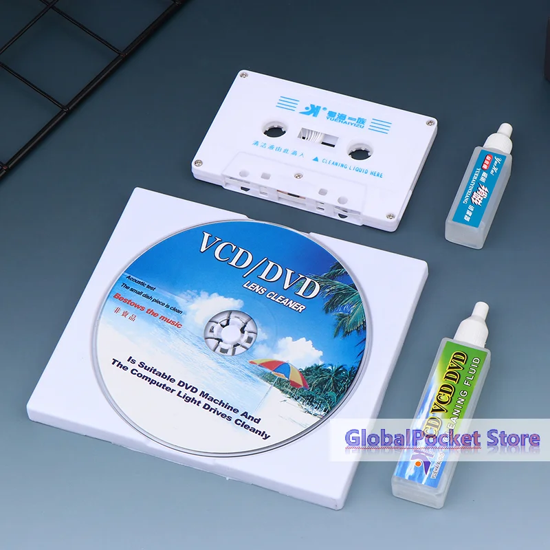 CD VCD DVD Player Lens Cleaner Audio Cassette Tape Head Cleaner Demagnetizer Audio Cassette Tape Player Wet/dry Head Cleaner